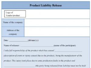 Product Liability Release Form