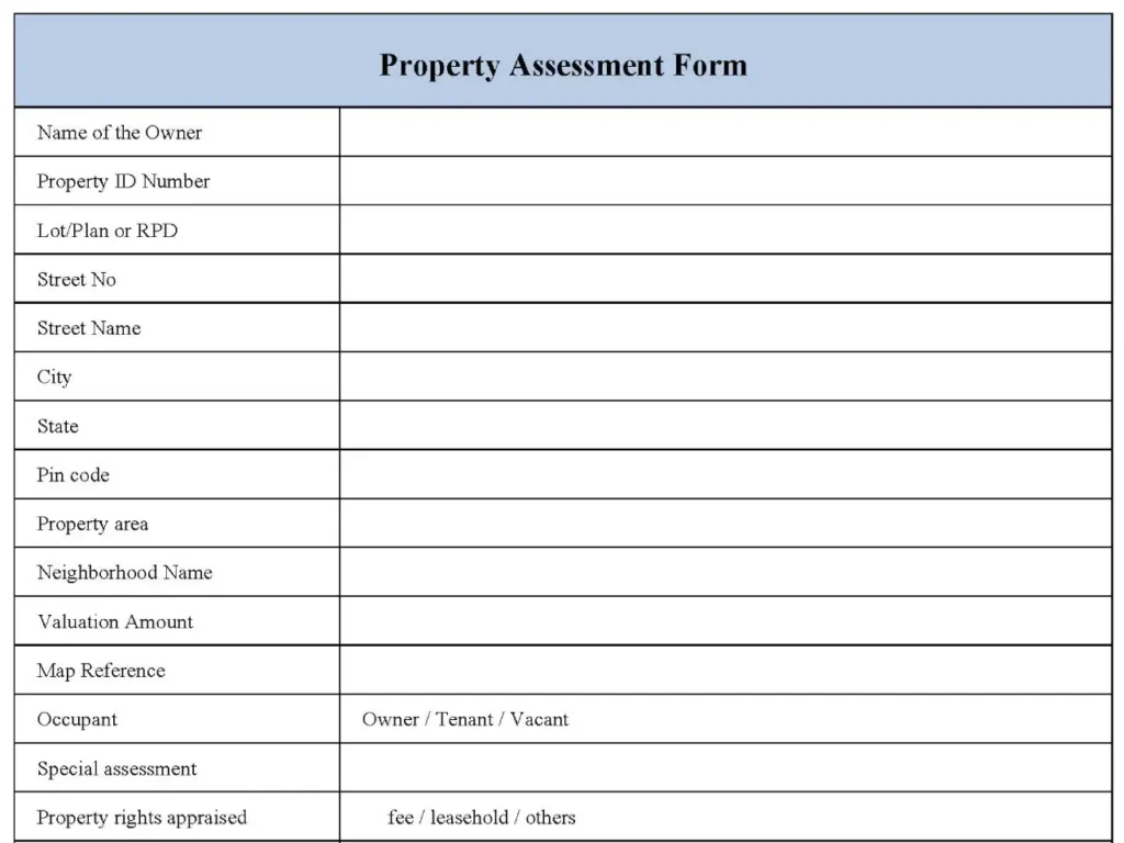 Property Assessment Form