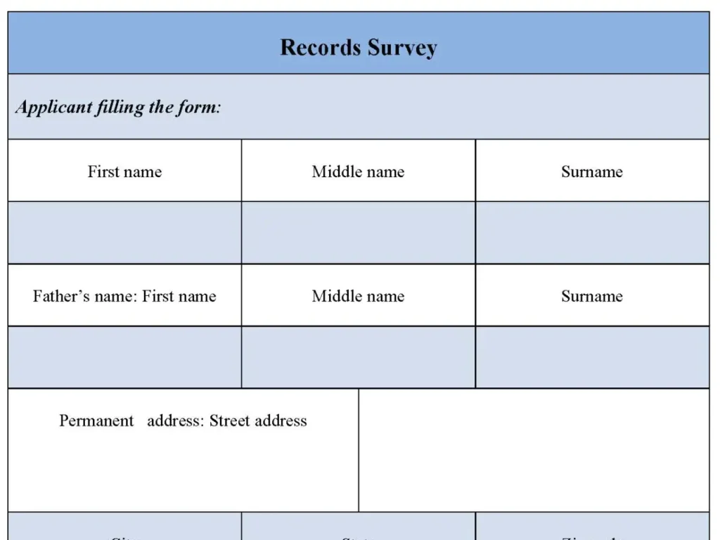 Records Survey Form