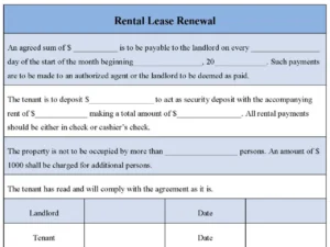Rental Lease Renewal Form