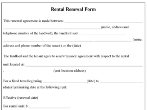 Rental Renewal Form
