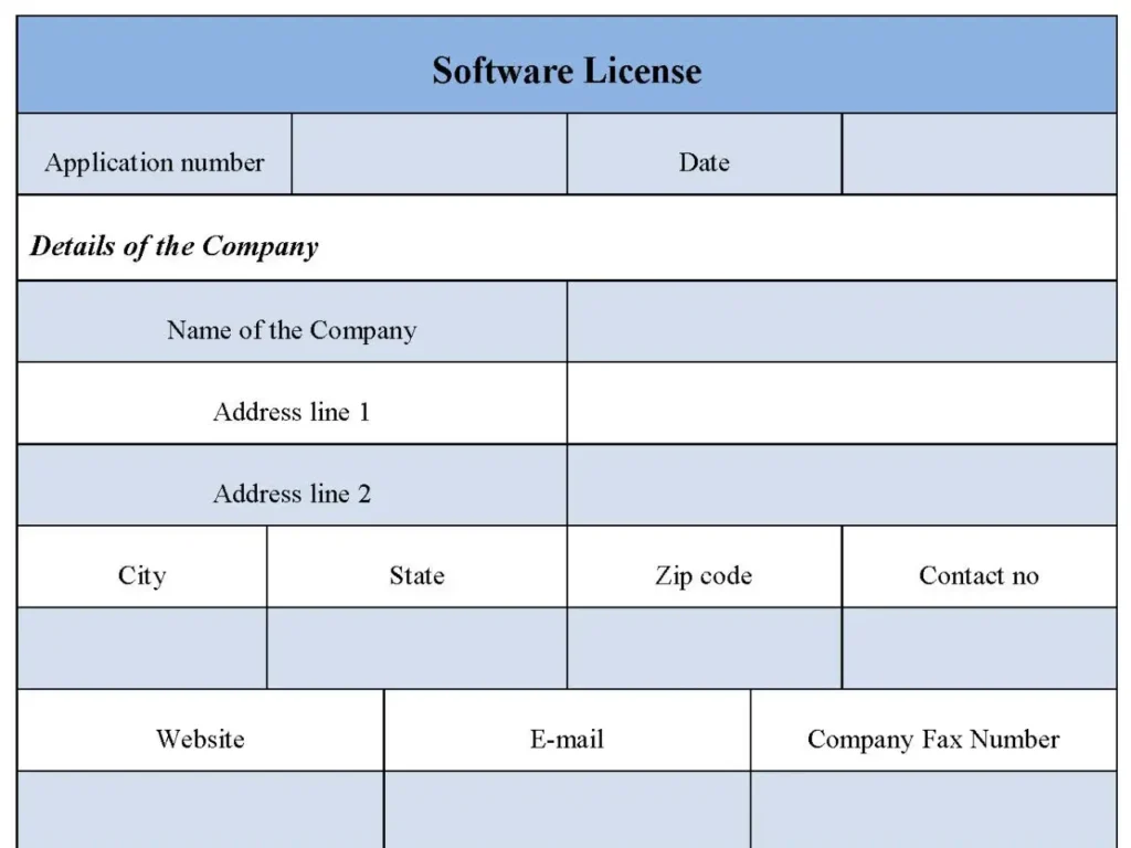 Software License Form