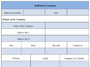 Software License Form