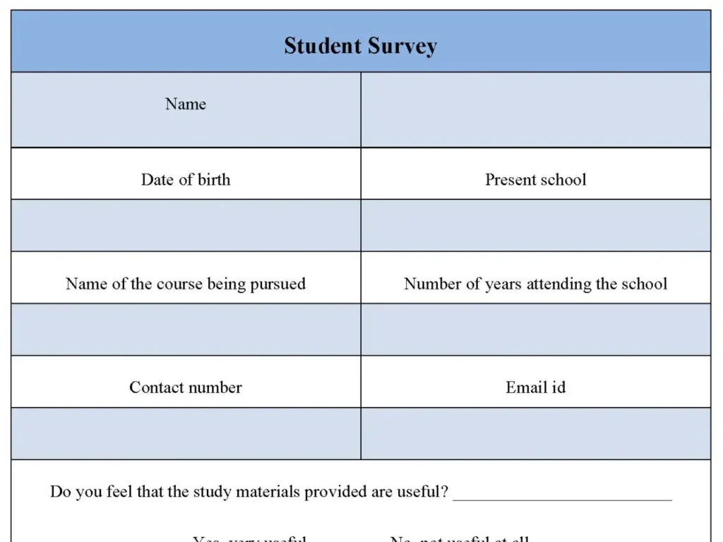 Student Survey Form