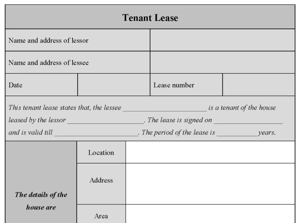 Tenant Lease Form