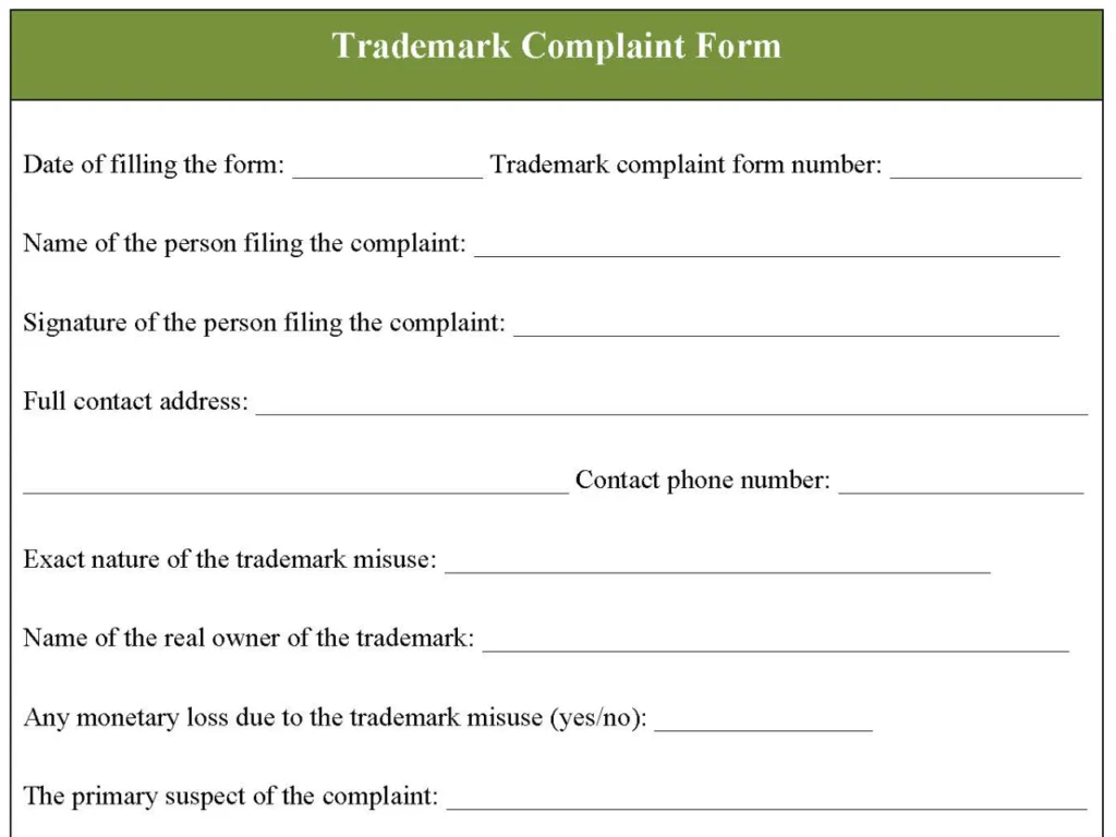 Trademark Complaint Form