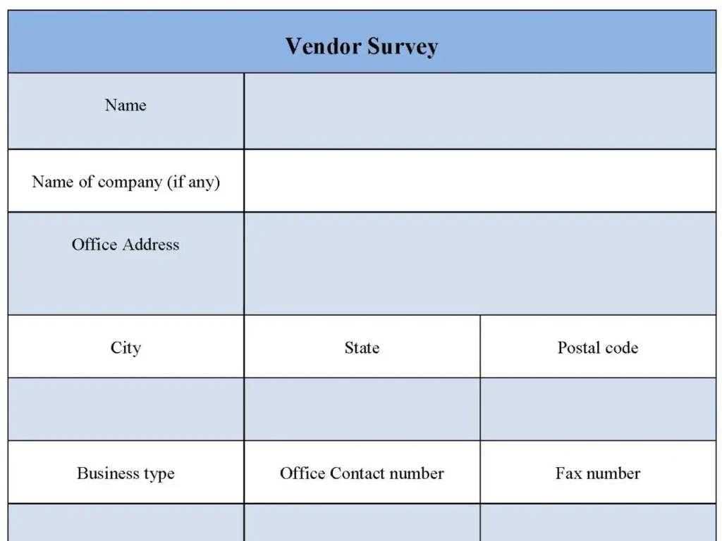 Vendor Survey Form