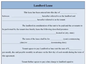 Landlord Lease Form