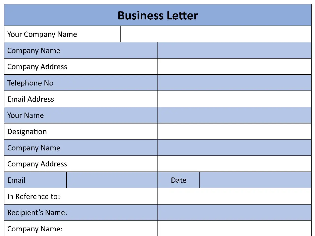 Business Letter Form