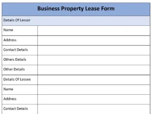 Business Property Lease Form