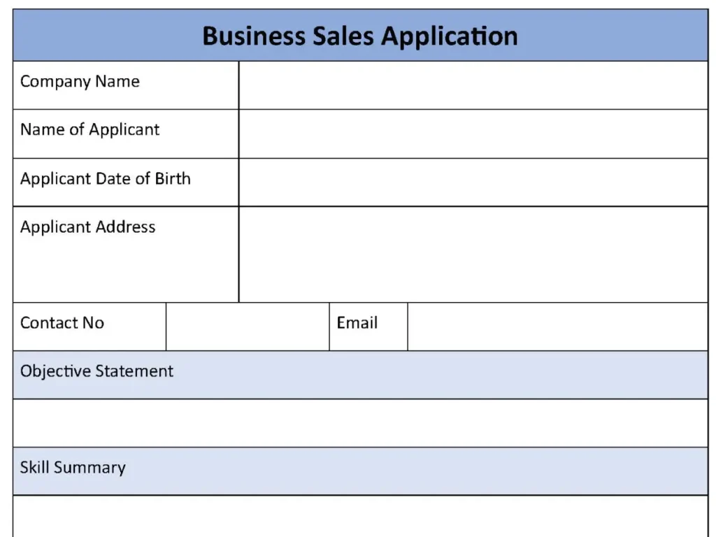 Business Sale Application Template