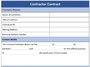 Contractor Contract Form