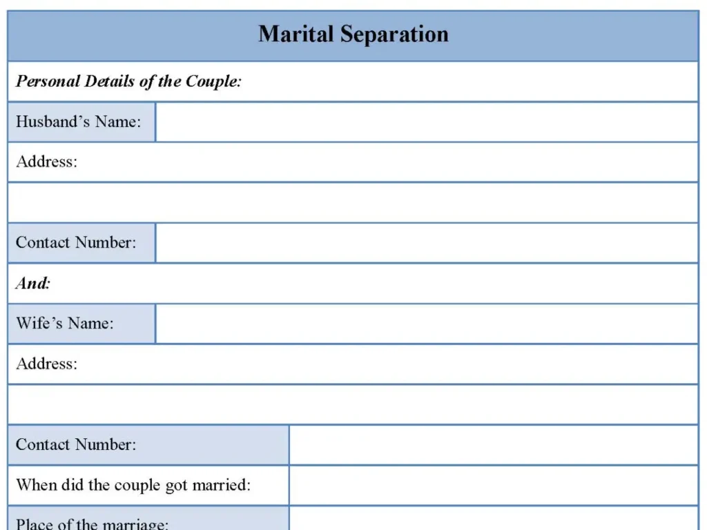 Marital separation Template