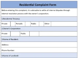 Residential Complaint Form
