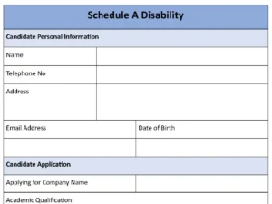 Schedule A Disability Form