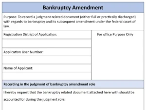 Bankruptcy Amendment Template