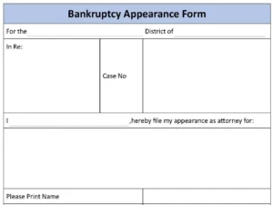 Bankruptcy Appearance Fillable PDF Form
