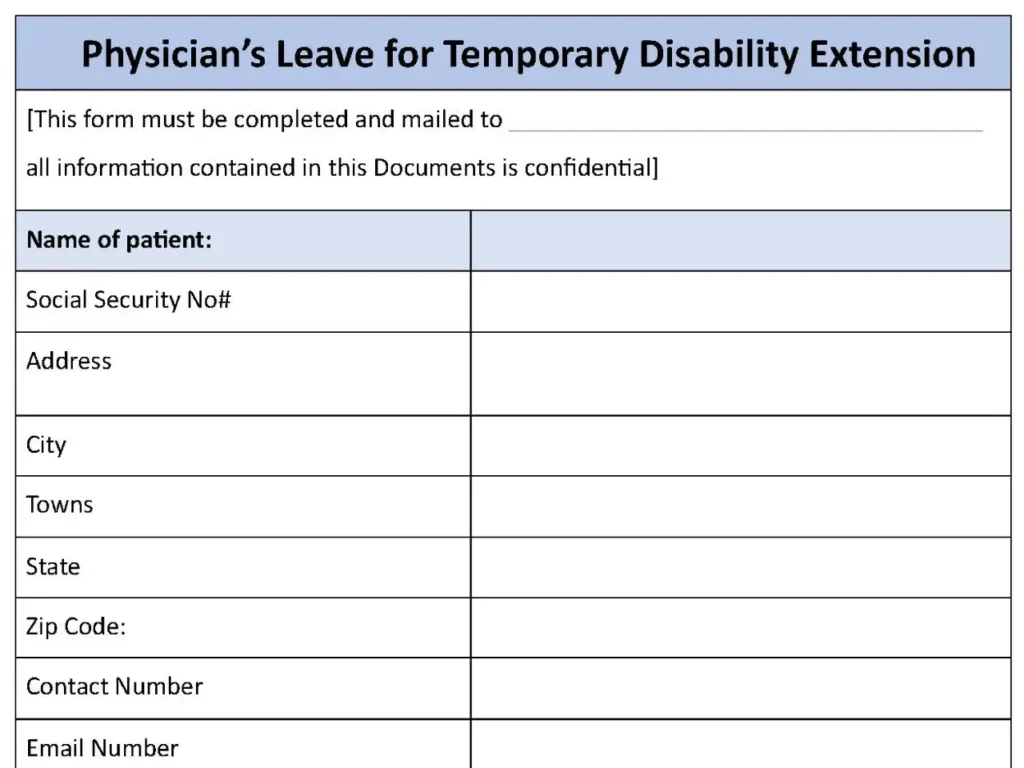 Disability Extension Form