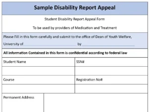 Disability Report Appeal Form