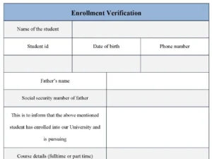 College Enrollment Verification Form