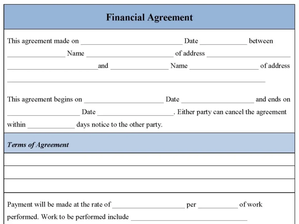Financial Agreement Form