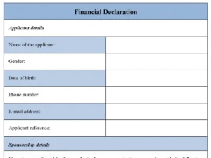 Financial Declaration Form