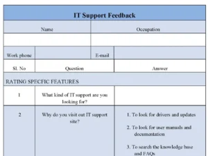 IT Support feedback Form