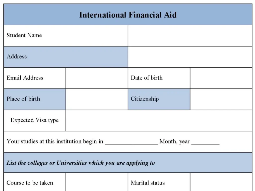 International Financial Aid Template