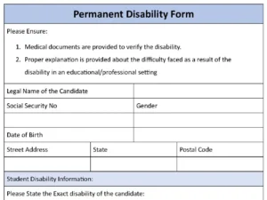 Permanent Disability Template