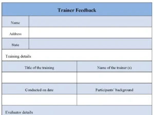 Trainer Feedback Form