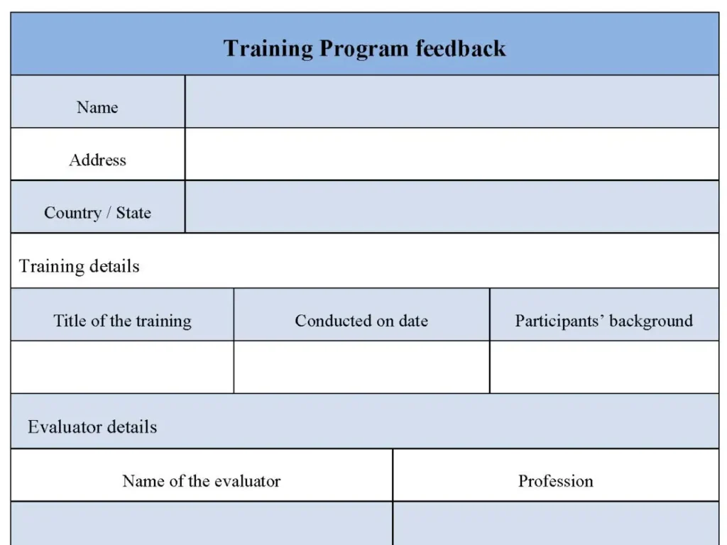 Training Program Feedback Form