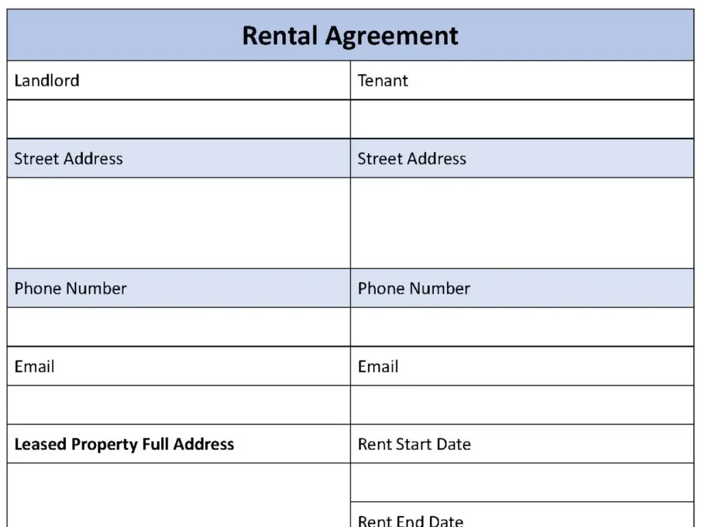 Basic Rental Agreement Fillable PDF Form