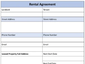 Basic Rental Agreement Fillable PDF Form