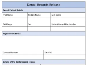 Dental Records Release Fillable PDF Form