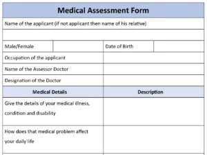 Medical Assessment Fillable PDF Form