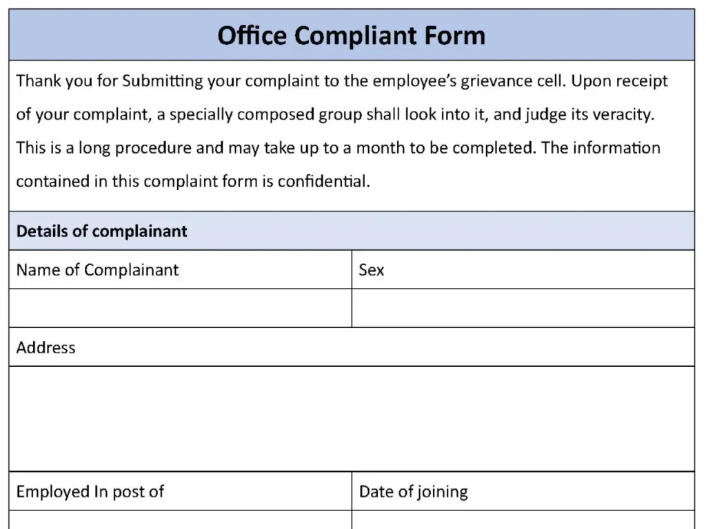 Office Compliant Fillable PDF Form