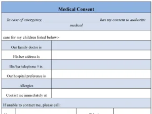 Medical Consent Fillable PDF Form