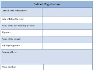 Patient Registration Fillable PDF Form